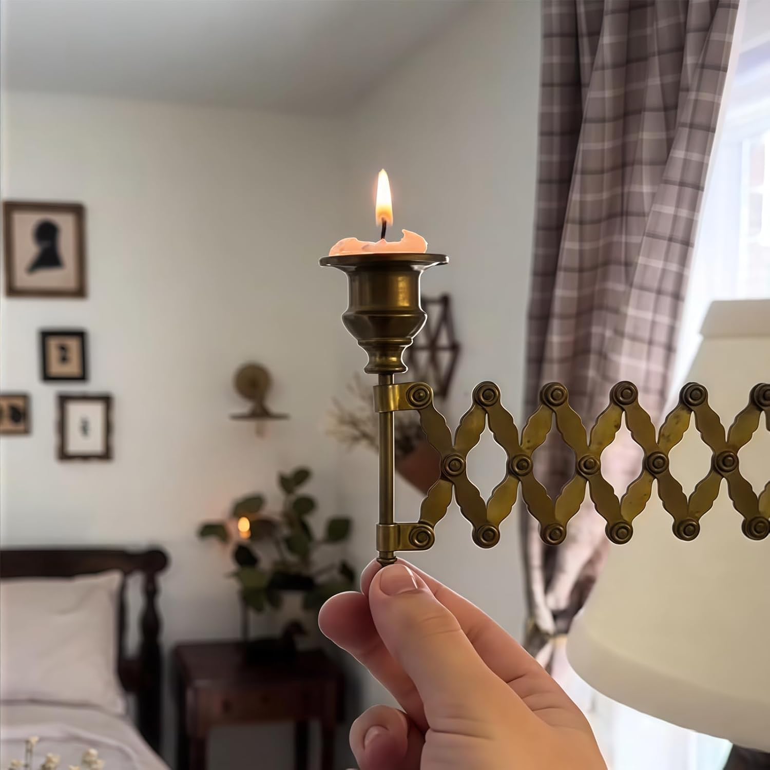 New Extending Taper Candle Holder, Vintage Expanding Taper Candle Holder, Antique Wall Mounted Piano Candlesticks for Living Room, Bedroom and Fireplace Decor