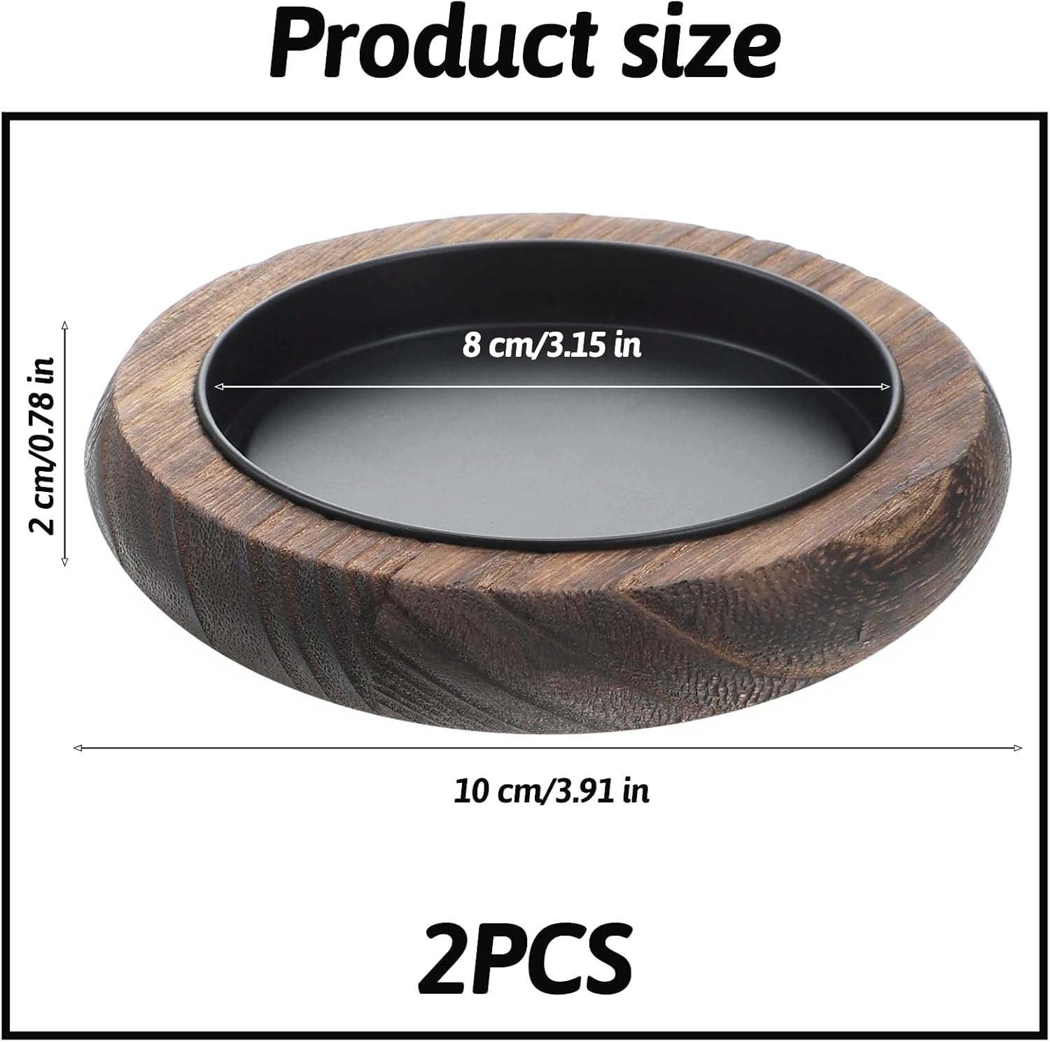 2 Pcs Vintage Wooden Pillar Candles Tray Rustic Wooden Candle Holder Small Decorative Tray for Coffee Table Living Room Farmhouse Decor Christmas Decor (3 Inch)