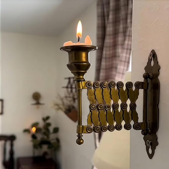 New Extending Taper Candle Holder, Vintage Expanding Taper Candle Holder, Antique Wall Mounted Piano Candlesticks for Living Room, Bedroom and Fireplace Decor