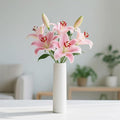 10 Pcs Artificial Flowers Desk Vase Accessories No Fade Faux Plastic Plants, Bouquet Artificial Orchid Flore White Silk Fake Orchid Flower for Window Box Home Wedding Indoor Outside Decoration