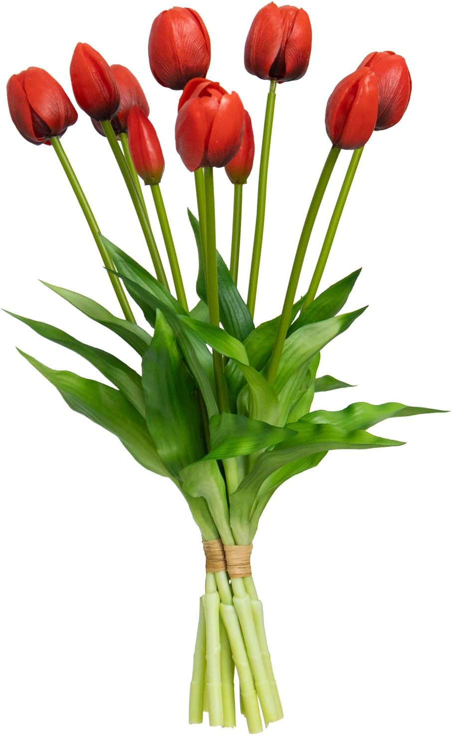 10 Pack Real Touch Tulips Artificial Flowers, 15.7 Inch Bendable Latex Tulips - No Maintenance Faux Flowers for Vase, Home Decor, Wedding Centerpiece (Purple)