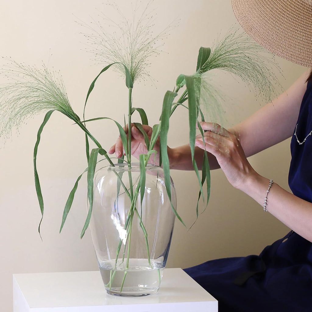 10 Inch Large Glass Vase for Centerpieces,Modern Clear Tall Vase Decorative for Flower,Home Decor,Wedding,Living Room,Dining Table, Office,Entryway, Shelf, Birthday, Housewarming Gift