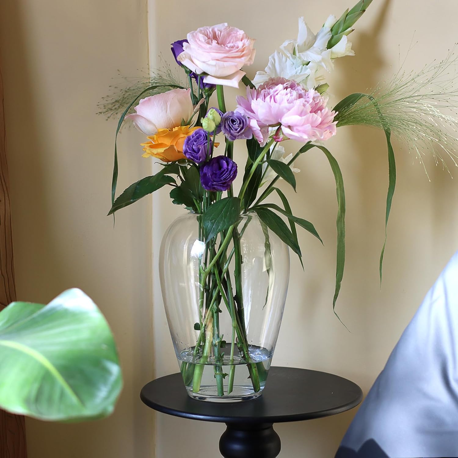 10 Inch Large Glass Vase for Centerpieces,Modern Clear Tall Vase Decorative for Flower,Home Decor,Wedding,Living Room,Dining Table, Office,Entryway, Shelf, Birthday, Housewarming Gift